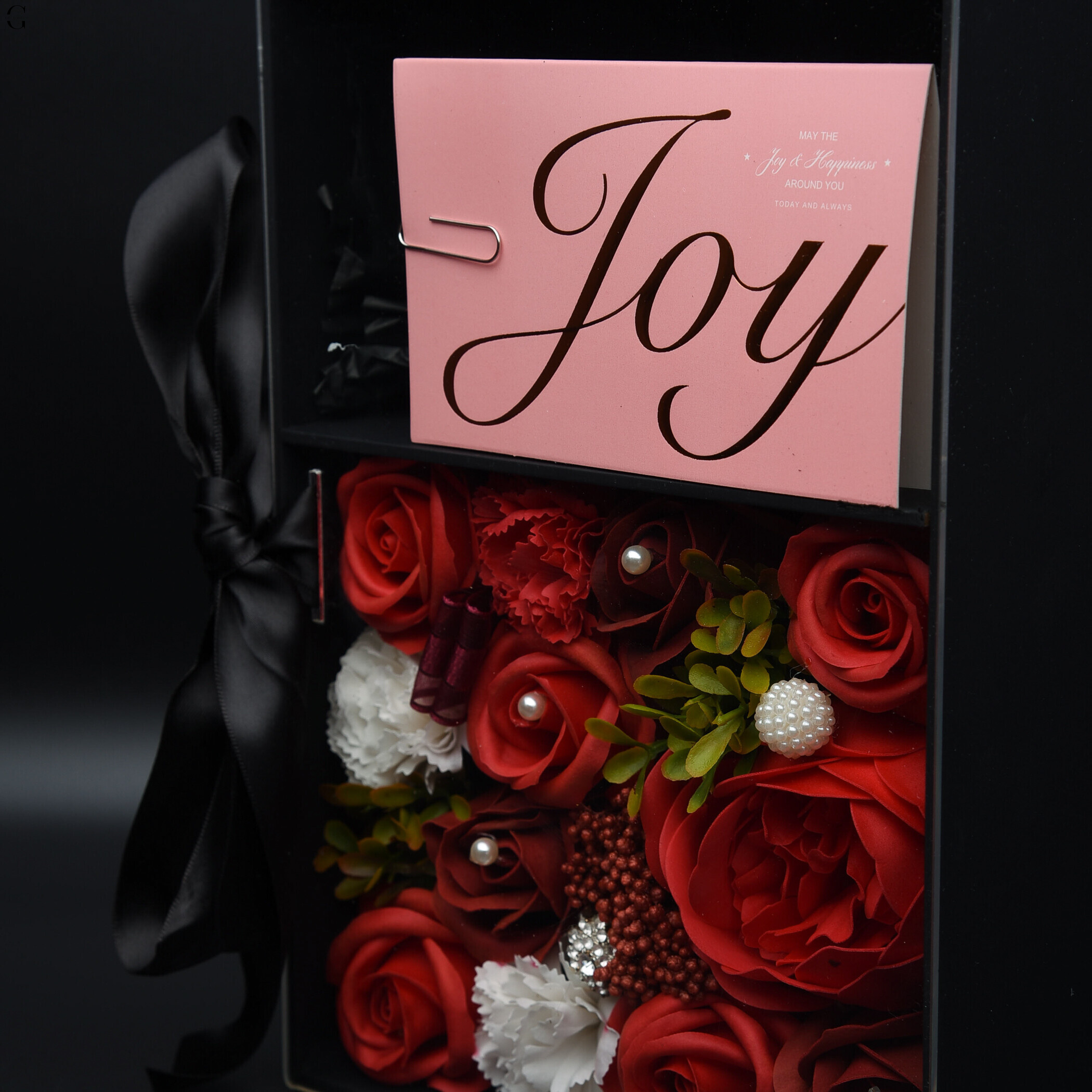 Романтичний набір мильних троянд "Red Rose Joy Box" у подарунковому боксі